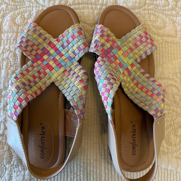 Super cute comfy pastel sandals LIKE NEW women's size 8.5 - Picture 1 of 6